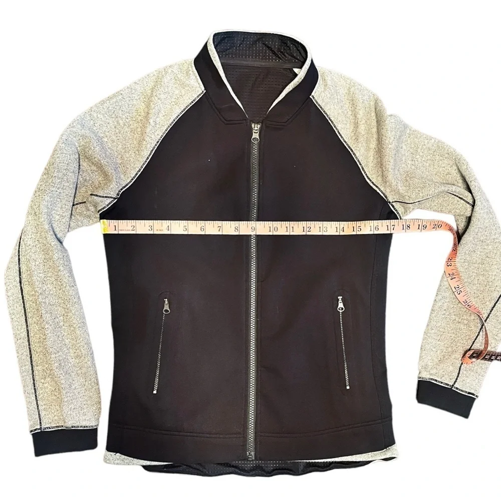 Lululemon Var-City Bomber Jacket Heathered Black Active Lightweight‎ Size 4